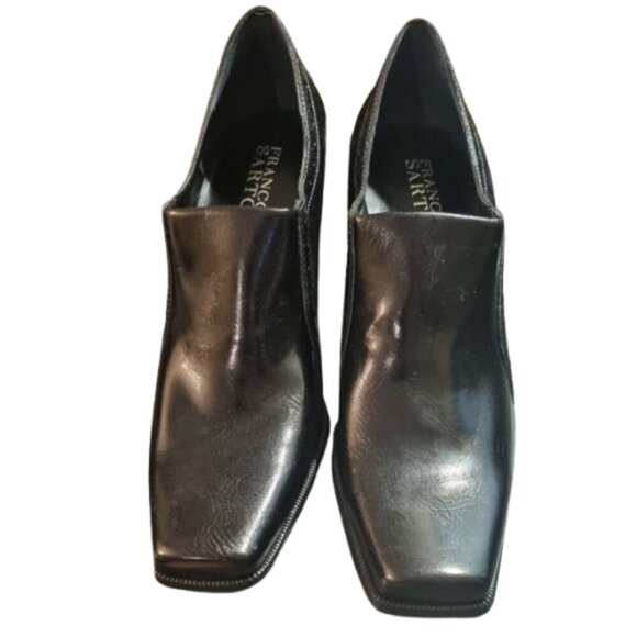 Franco Sarto Ankle Boots Vintage 1990s Y2K black genuine leather square toe 8.5 - Picture 3 of 8